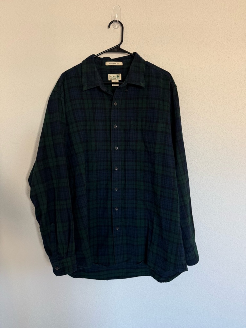 L.L‎ Bean Scotch Plaid Flannel Mens Large Tall Long Sleeve Button Down Shirt